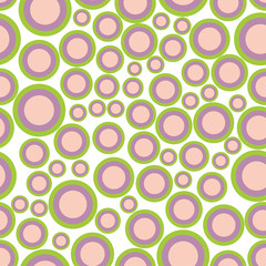 Vector seamless abstract texture with circles of different sizes and colors