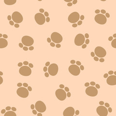 Vector seamless texture of the tracks paw