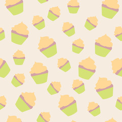 Vector seamless texture of cakes