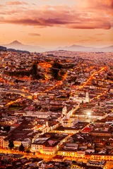 Foto op Aluminium quito ecuador view night travel landscape historical part of quito capital of ecuador as seen from panecillo statue at dusk overworked in post processing for better visual impact quito ecuador view n © Ammit