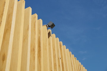 wooden facade modern perspective