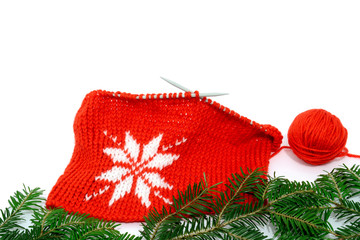 Christmas decor knitting pattern of a snowflake