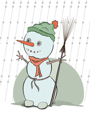snowman, vector illustration for Christmas design