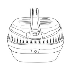 Vector sketch pet dog travel cage