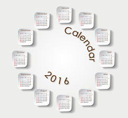 Round calendar 2016 can be added to the center of your own image or text.