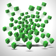 Vector green cubes
