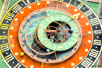 Golden Knight Tower Clock In Berna Switzerland