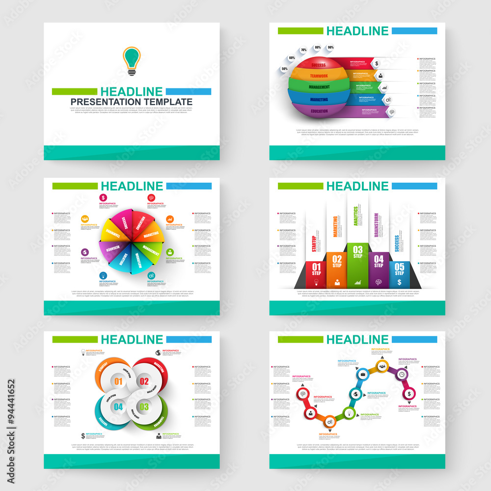 Poster set of multipurpose infographic for powerpoint