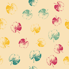 Pattern with leaves on light background
