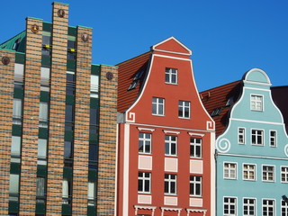 Rostock, historische Giebelhäuser in der Altstadt 