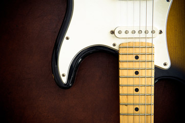 Guitar body part and neck detail