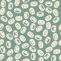 Halloween seamless pattern with pumpkin on striped background