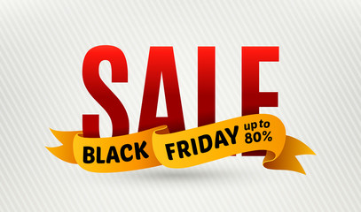 Black friday sale design template. Sale banner. Vector illustration