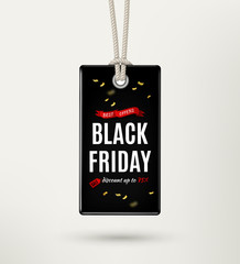 Black friday sale tag, label. Black friday sale poster. Vector illustration