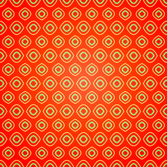 Seamless geometric pattern on red background