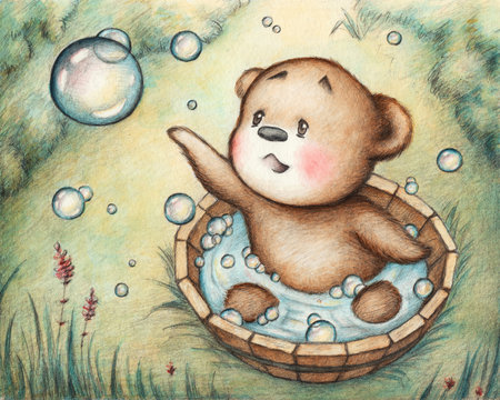 Bathing Teddy Bear