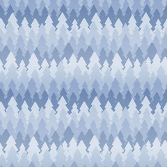 Seamless winter pattern of fir trees