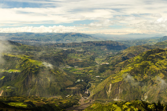Experience breathtaking views of Patate Valley in Tungurahua Province,Ecuador,from the summit of the majestic volcano.