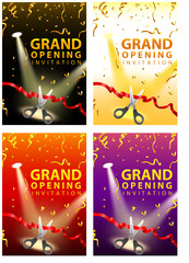 Grand opening invitation cards in four color sets