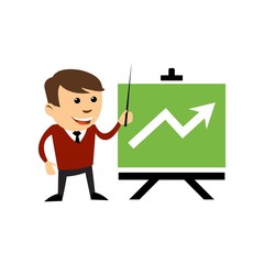 Businessman and growth statistics.