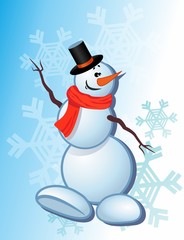 greeting from a happy snowman card