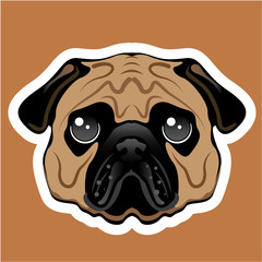 Pug Avatar Face Vector
