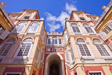 Royal Palace in Genoa, Italy, frontal facade