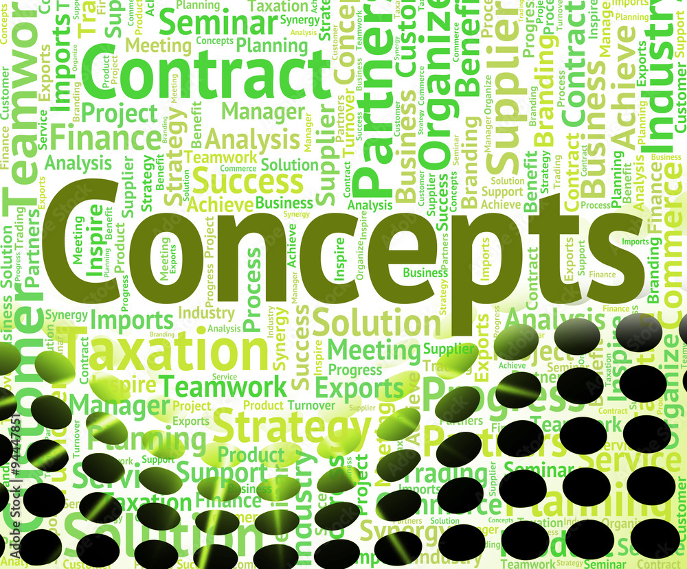 Poster concepts word represents conception words and thinking
