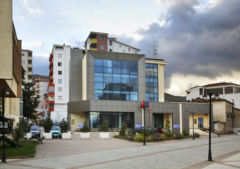 Fototapeta na wymiar Street in Pogradec. Albania