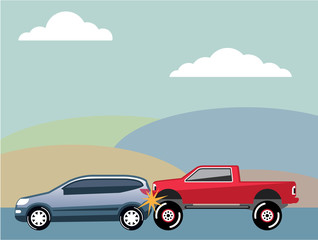 Car crash rear ended vehicle Vector