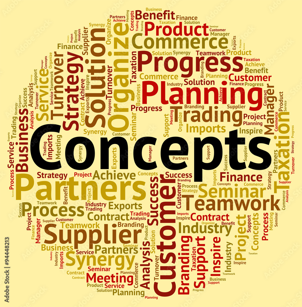 Poster concepts word means hypothesis theory and wordcloud