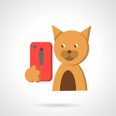 Trendy cat flat color vector icon