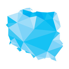 Fototapeta premium blue polygonal vector map of Poland