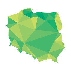 Fototapeta premium green polygonal vector map of Poland