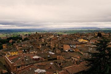 Rooftop view of Siena, Italy.