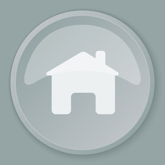 White Home icon on grey web button