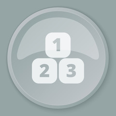 White 123 Blocks icon on grey web button