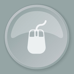 White Mouse icon on grey web button