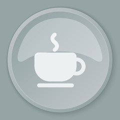 White Coffee icon on grey web button
