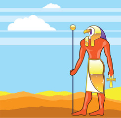 Egyptian God Vector Eagle Head Golden Vector