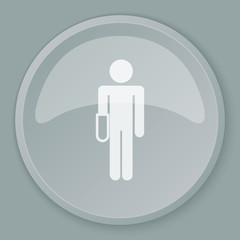 White Hand icon on grey web button