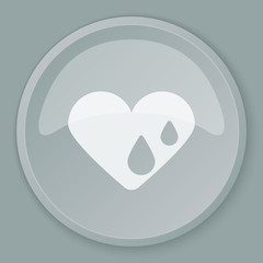 White Heart Water icon on grey web button