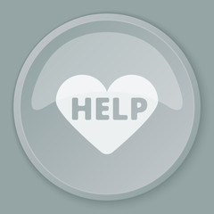 White Defibrillator  icon on grey web button