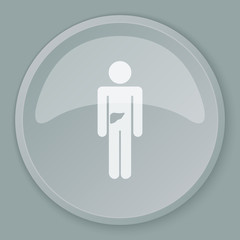 White Liver icon on grey web button