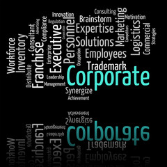 Corporate Word Represents Text Corporations And Words