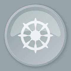 White Boat Wheel icon on grey web button