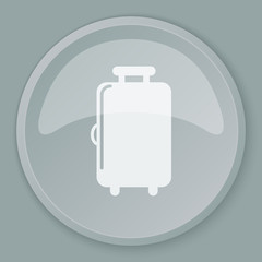 White Luggage icon on grey web button