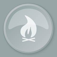 White Bonfire icon on grey web button