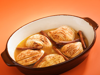 Pears in rum with cinnamon