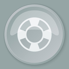 White Life Buoy icon on grey web button